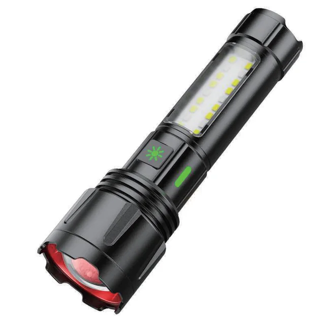 BLT-FA-M115 Zoom Focus Front LED + Side COB Multi-gear Tactical Flashlight