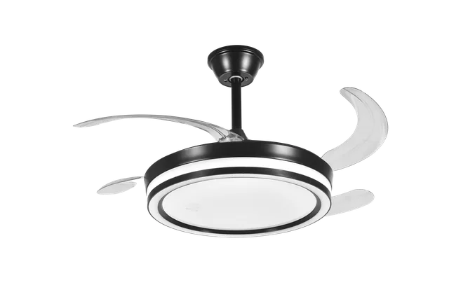 BLT-IFL77 Black Retractable Blades Ceiling Fan Light