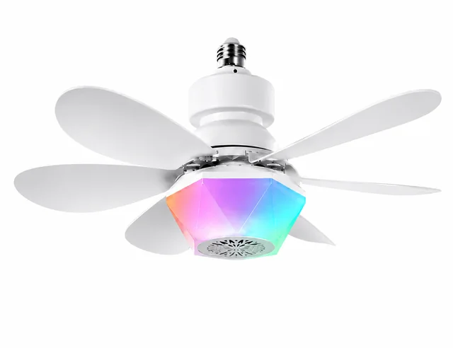 BLT-MFL788 20.5 inch DC Ceiling Fan Light (Gourd-shape, Diamond-cut Shade, Bluetooth Music)