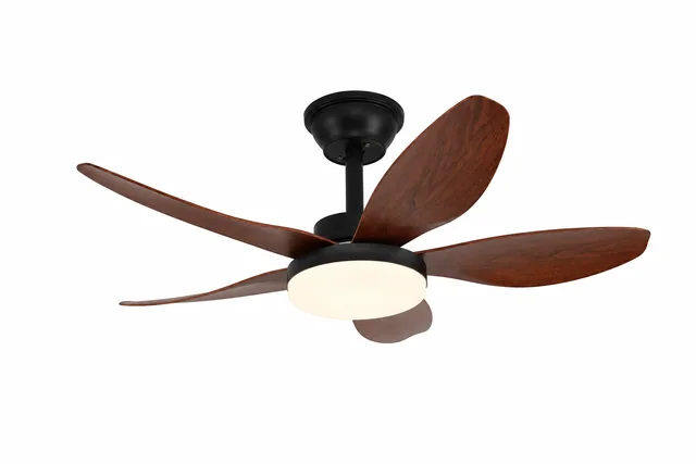 BLT-SFL1065D 42 inch 5-Blade LED Ceiling Fan Light (Walnut grain blades + black body)