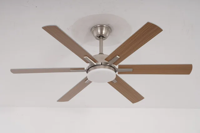 BLT-SFL177 52 inch Brushed Nickel 6-Blade Wood Grain Ceiling Fan Light