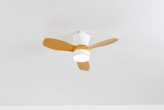 BLT-SFL6201L 24 inch 3-Blade LED Ceiling Fan Light (Wood Grain Blades + White Body)