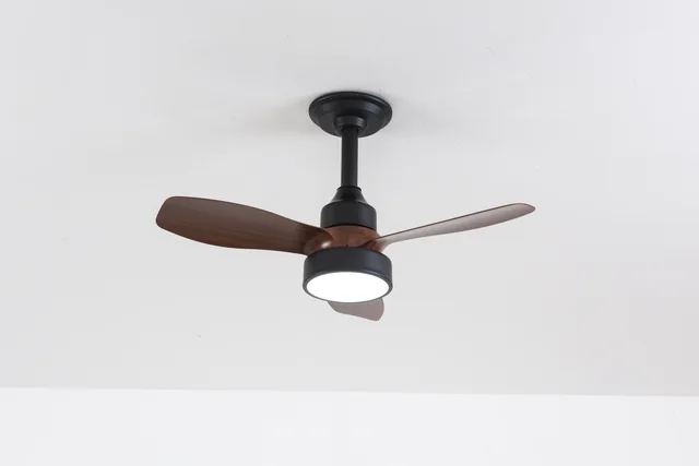 BLT-SFL6202D 24 inch 3-Blade LED Ceiling Fan Light (Walnut blades + black body)