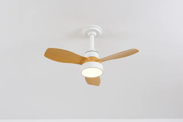 BLT-SFL6202L 24 inch 3-Blade LED Ceiling Fan Light (Wood grain blades + white body)
